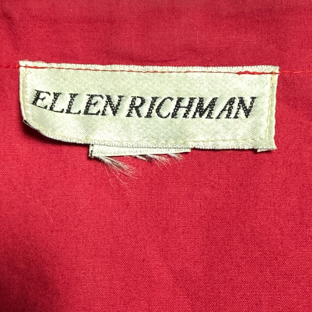 EllenVintage Red Woven Vest Western Charms Longhorn Cowboy Boot L Rodeo Festive - Picture 3 of 10